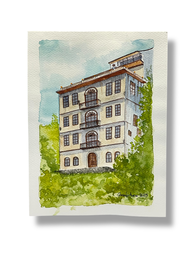 [GA026] GA026 - OBRA ACUARELA PAISAJE, A5 (CASA DE LOS ARCOS)