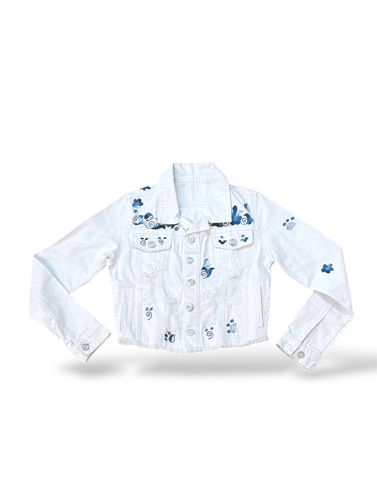 XJS2 - CASACA JEAN BORDADO S