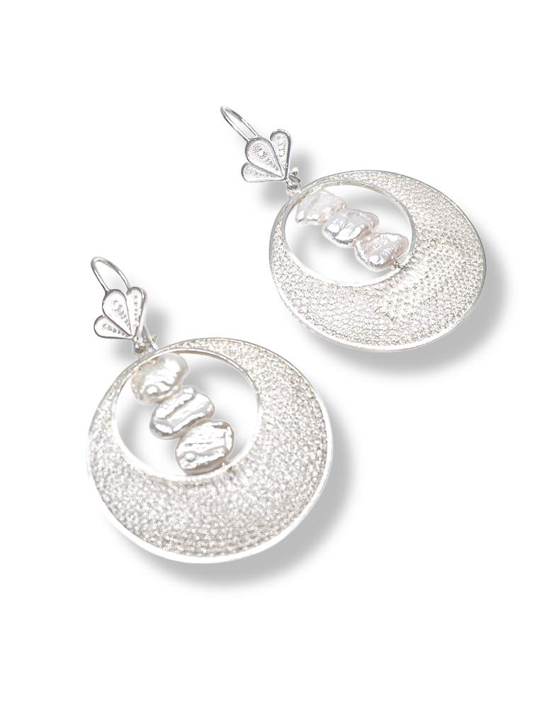 [TJR225] TJR225 - PAR DE ARETES IDENTIDAD EN PLATA