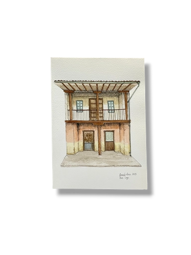 [GA003] OBRA ACUARELA CASA, A5 (AV. LOJA)