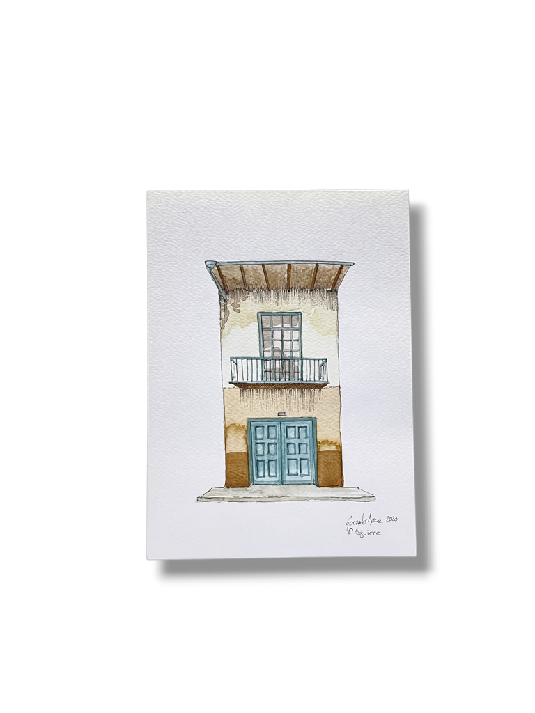 GA004 - OBRA ACUARELA CASA, A5 (BENIGNO MALO)