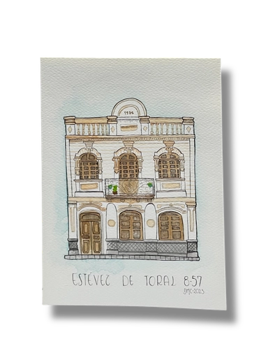 [DM011] OBRA ACUARELA CASA, A5 (ESTEVEZ DE TORAL)