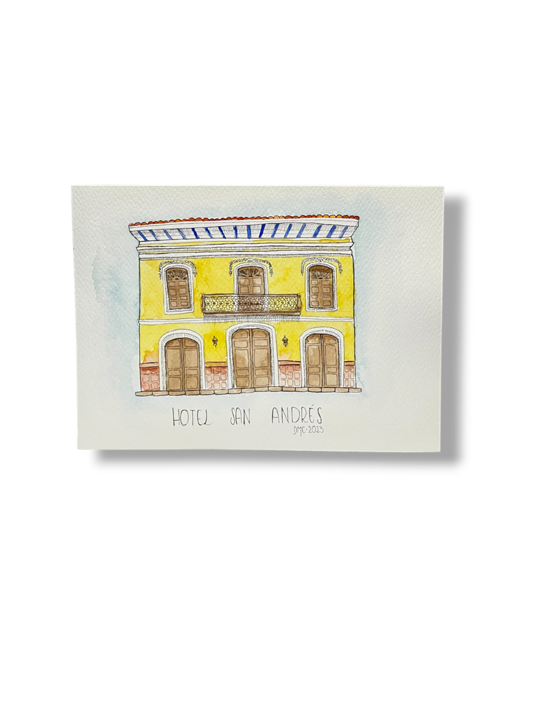 DM004 - OBRA ACUARELA CASA, A5 (HOTEL SAN ANDRES)