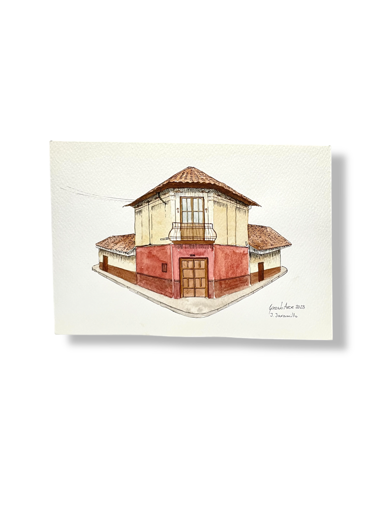 OBRA ACUARELA CASA, A5 (J. JARAMILLO)