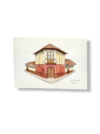 [GA005] OBRA ACUARELA CASA, A5 (J. JARAMILLO)