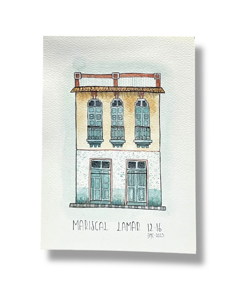 DM010 - OBRA ACUARELA CASA, A5 (MARISCAL LAMAR)