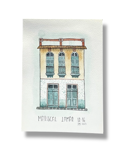 [DM010] OBRA ACUARELA CASA, A5 (MARISCAL LAMAR)