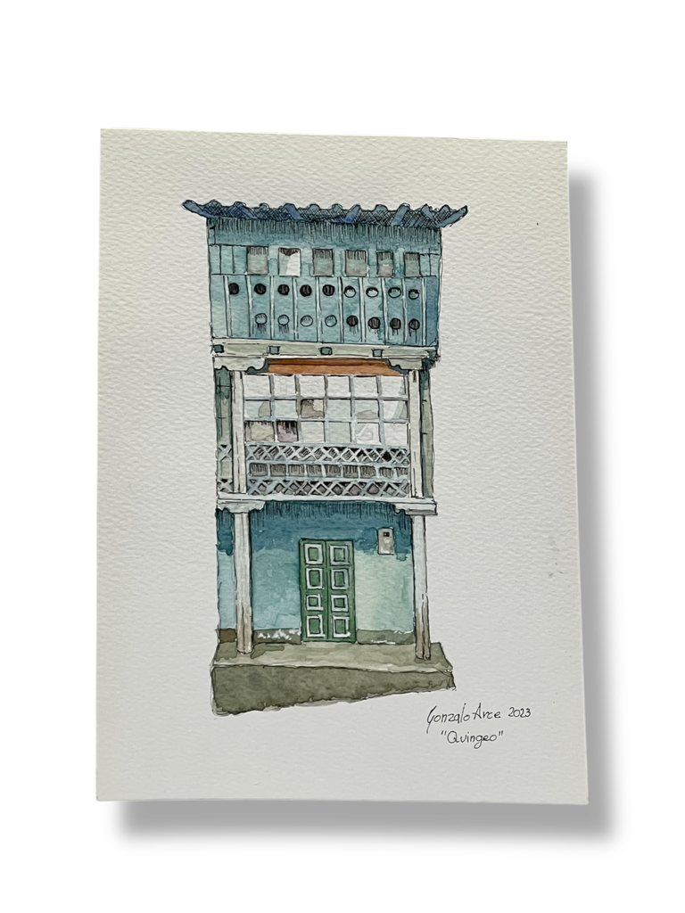 OBRA ACUARELA CASA, A5 (QUINGEO)