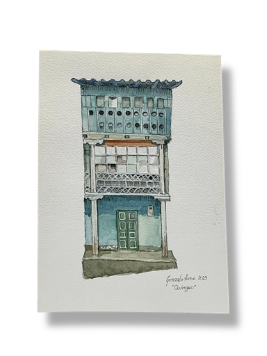 [GA008] OBRA ACUARELA CASA, A5 (QUINGEO)
