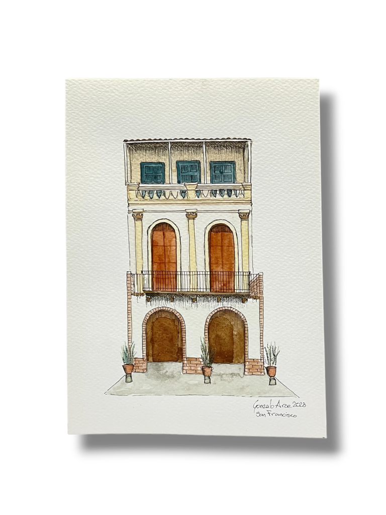 GA006 - OBRA ACUARELA CASA, A5 (SAN FRANCISCO)