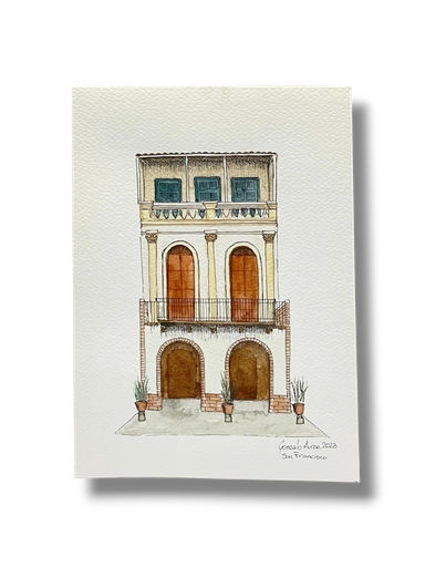 [GA006] OBRA ACUARELA CASA, A5 (SAN FRANCISCO)