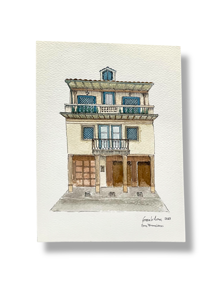 GA007 - OBRA ACUARELA CASA, A5 (SAN FRANCISCO)