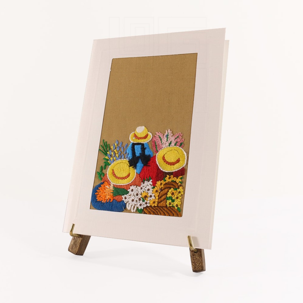 [BT254] TARJETA MUJER RECOGIENDO
