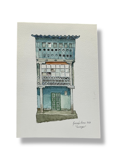 [GA008] OBRA ACUARELA CASA, A5 (QUINGEO)