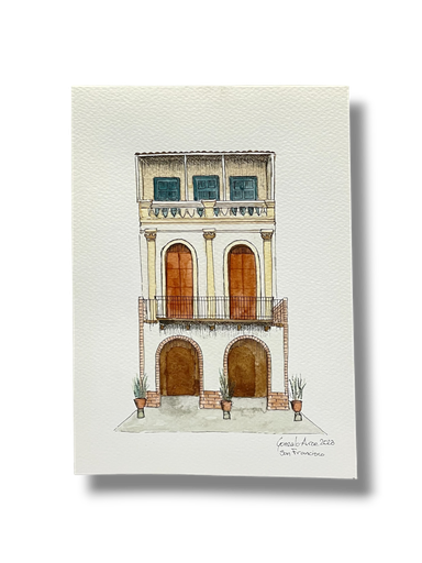 [GA006] OBRA ACUARELA CASA, A5 (SAN FRANCISCO)
