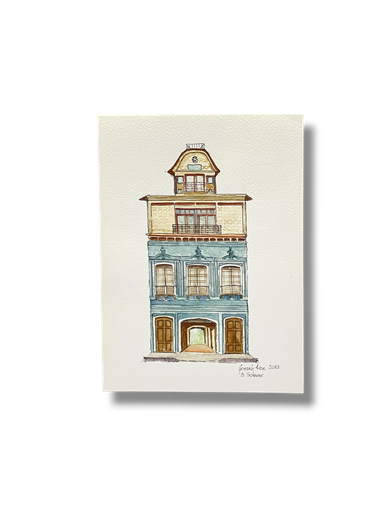 [GA001] OBRA ACUARELA CASA, A5 (SIMON BOLIVAR)